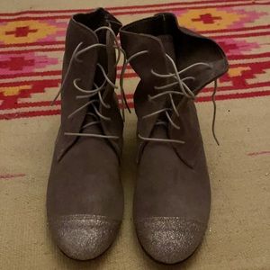 Anniel Lace Boot/Glitter Toe/ Made in Italy 37